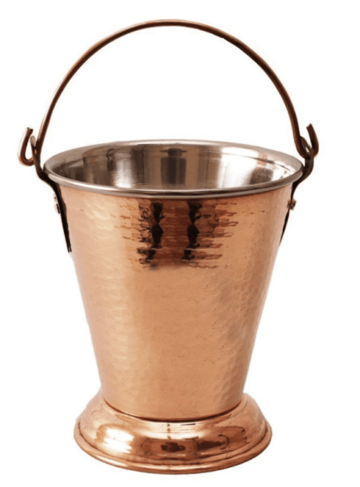 Copper Bucket mini Copper Bucket Serveware and Tableware Balti for Home Hotel Restaurants for Serving Dishes (250ML Bucket)